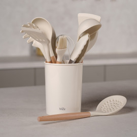 набор кухонных инструментов Kitchen set White 11 шт, дерево, силикон